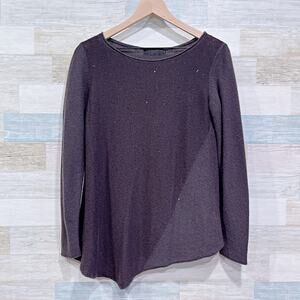 FABIANA FILIPPI 100% Italian Cashmere Asymmetric Sweater Gray Sequins Womens XS